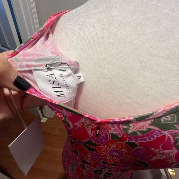 nwt misa Los Angeles Carlotta Ruched Maxi Dress women's cut out dress size md - Picture 9 of 11